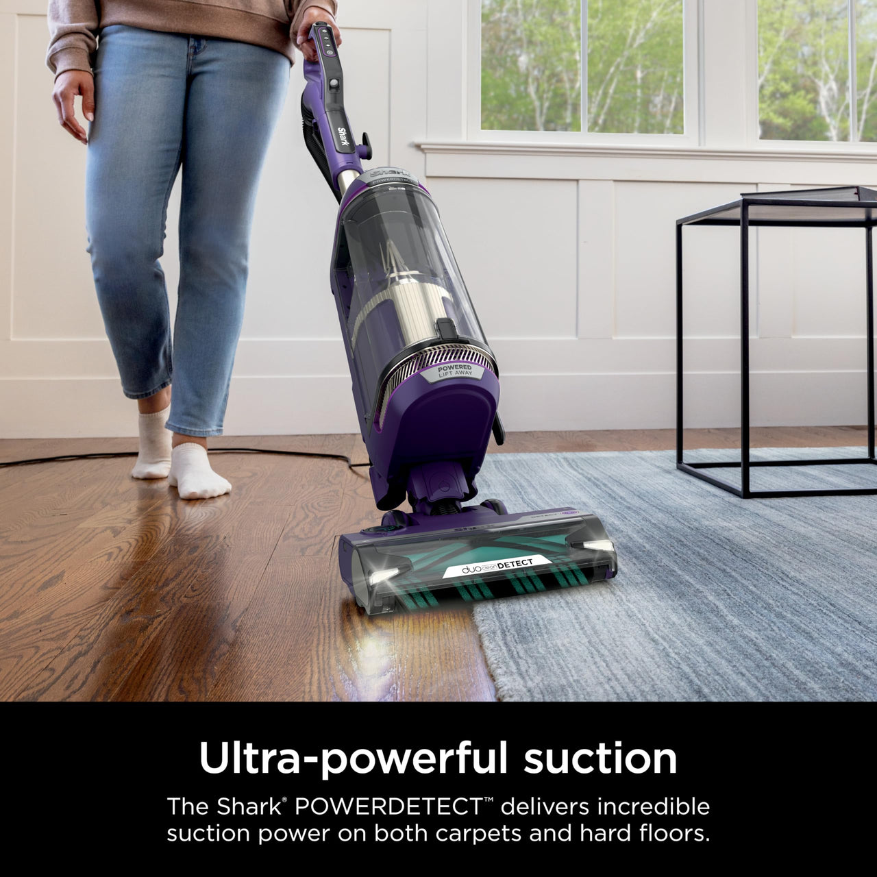 Shark POWERDETECT Upright Vacuum Cleaner with HEPA Filter, Heavy Duty Vacuum with Powerful Suction for Pet Hair Pickup, DuoClean Technology, Powered Lift-Away, Ideal for Carpets & Hardfloors, AZ4002 AZ4002 PowerDetect w/ Odor Neutralizer