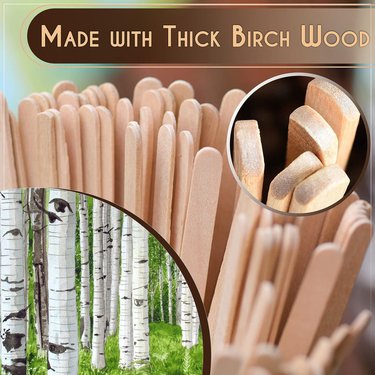 Perfect Stix Premium Wooden Coffee Stirrer Sticks, Thick Birch Wood 1000 Count, 5.5" Inches. Eco-Friendly Wooden Stirrers (5.5Inches / 1000PC) 1000 Count (Pack of 1)