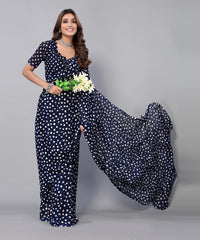 Yashika Women's Georgette Printed Saree With Blouse Piece