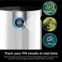 Shark Air Purifier for Home, Office, and Bedroom, Clean Sense Technology, HEPA Air Filter, 1200 Sq Ft, Captures 99.98% of Particles, Pet Dander, Pollutants, Dust, Smoke, Allergens & Smells, HP202 Black 1200 Sq. Ft.