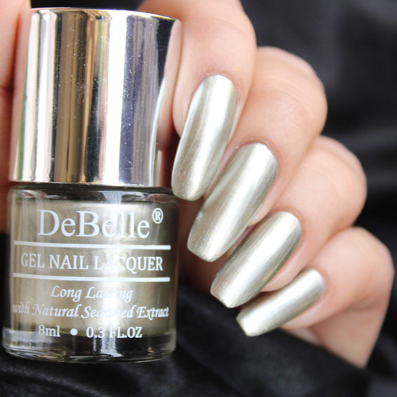 DeBelle Gel Nail Polish Rustique Gold (Metallic Rust Gold Nail Paint)|Non UV - Gel Finish |Chip Resistant | Seaweed Enriched Formula| Long Lasting|Cruelty and Toxic Free| 8ml