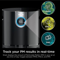 Shark Air Purifier for Home, Office, and Bedroom, Clean Sense Technology, HEPA Air Filter, 1200 Sq Ft, Captures 99.98% of Particles, Pet Dander, Pollutants, Dust, Smoke, Allergens & Smells, HP202 Black 1200 Sq. Ft.
