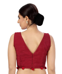 X3 Women's Polyester Silk Sleeveless Saree Blouse