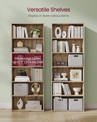 VASAGLE Bookshelf, 23.6 Inches Wide, 4-Tier Open Bookcase with Adjustable Storage Shelves, Floor Standing Unit, Cloud White ULBC164T14 1 Pack 4 Tiers (23.6