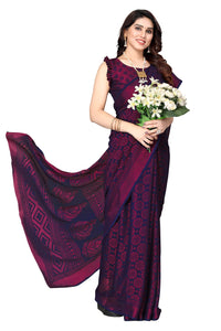 Winza Designer Women's Chiffon Brasso Printed Saree with Blouse Piece (WDP Brasso Malini W)