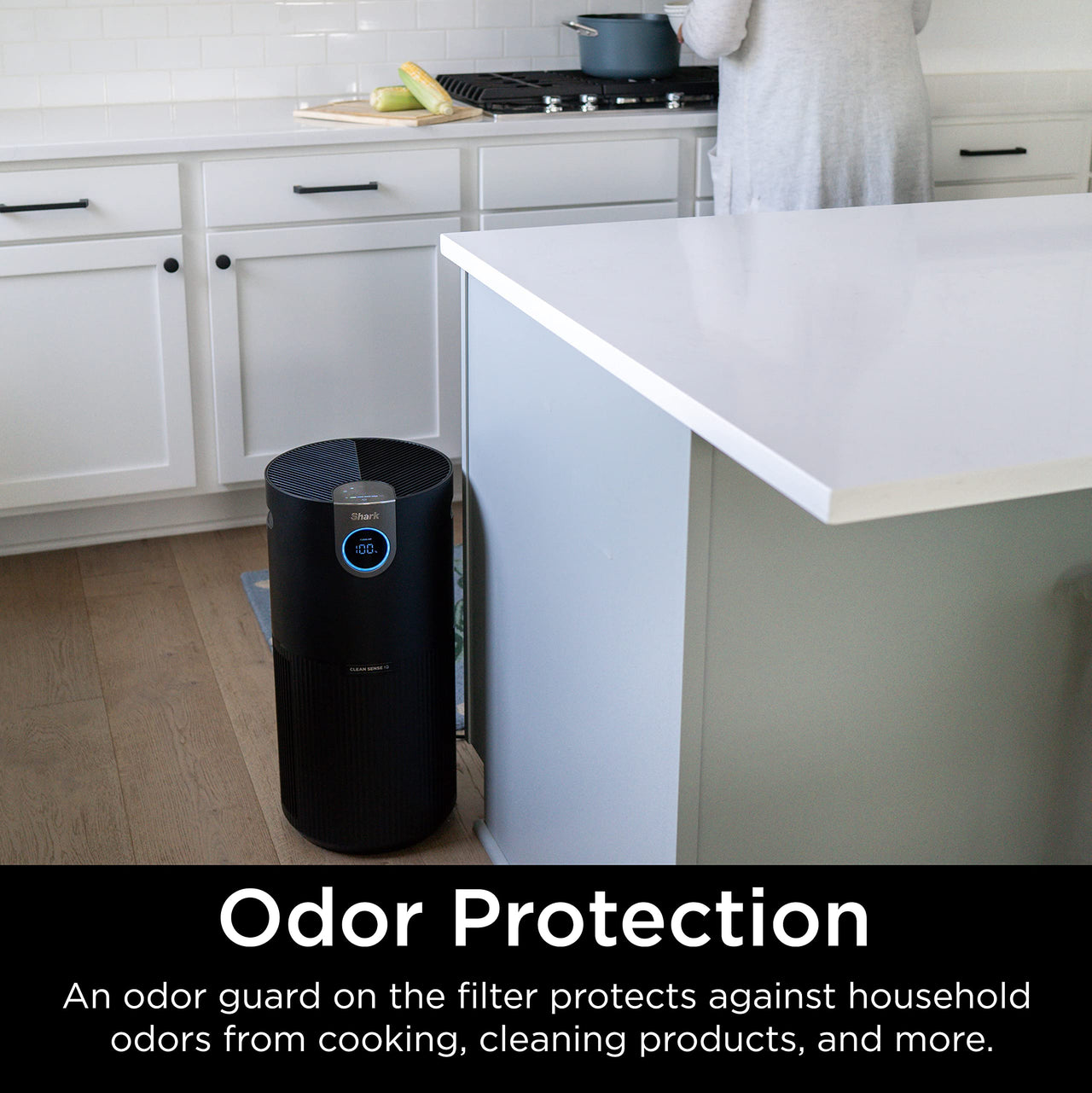 Shark Air Purifier for Home, Office, and Bedroom, Clean Sense Technology, HEPA Air Filter, 1200 Sq Ft, Captures 99.98% of Particles, Pet Dander, Pollutants, Dust, Smoke, Allergens & Smells, HP202 Black 1200 Sq. Ft.