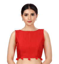 X3 Women's Polyester Silk Sleeveless Saree Blouse