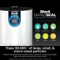 Shark Air Purifier for Home, Office, and Bedroom, Clean Sense Technology, HEPA Air Filter, 1200 Sq Ft, Captures 99.98% of Particles, Pet Dander, Pollutants, Dust, Smoke, Allergens & Smells, HP202 Black 1200 Sq. Ft.