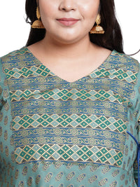 Yash Gallery Women's Plus Size Plus Size Rayon Floral Printed Anarkali Kurta for Women