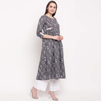 Vbuyz Women's Floral Print Anarkali Cotton Kurti(VF-KU-591-592)