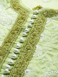 Ada Women's Hand Embroidered Faux Georgette Lucknowi Chikankari Kurti with Slip