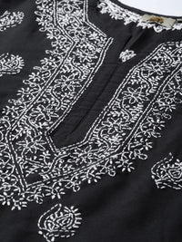 Ada Women's Cotton Top Tunic Hand Embroidered Lucknowi Chikankari Short Kurti