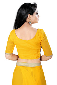 Anjaneya Sarees Women's Georgette Saree With Blouse Piece