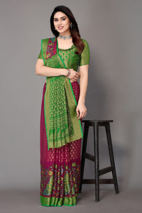 Winza Designer Women's Chiffon Brasso Floral Printed Saree with Blouse Piece