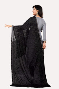 AKSHAR LLC Miss India Women's Chiffon Dupatta With Karachi Embroidery Work_2.30mtr