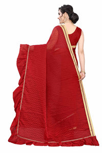 Anjaneya Sarees Women's Georgette Saree With Blouse Piece