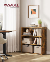 VASAGLE Bookshelf, 23.6 Inches Wide, 4-Tier Open Bookcase with Adjustable Storage Shelves, Floor Standing Unit, Cloud White ULBC164T14 1 Pack 4 Tiers (23.6