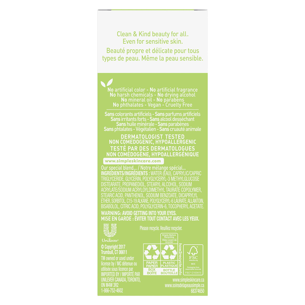 Simple's Replenishing Moisturizer for Hydration (Sensitive Skin) 4.2 Ounce
