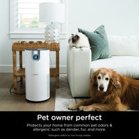 Shark Air Purifier for Home, Office, and Bedroom, Clean Sense Technology, HEPA Air Filter, 1200 Sq Ft, Captures 99.98% of Particles, Pet Dander, Pollutants, Dust, Smoke, Allergens & Smells, HP202 Black 1200 Sq. Ft.