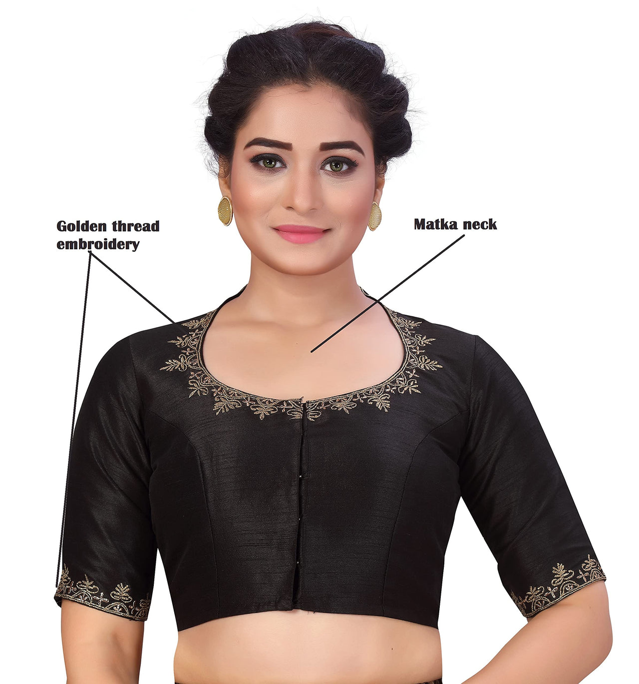 X3 Women's Polyester Sleeve Readymade Saree Blouse