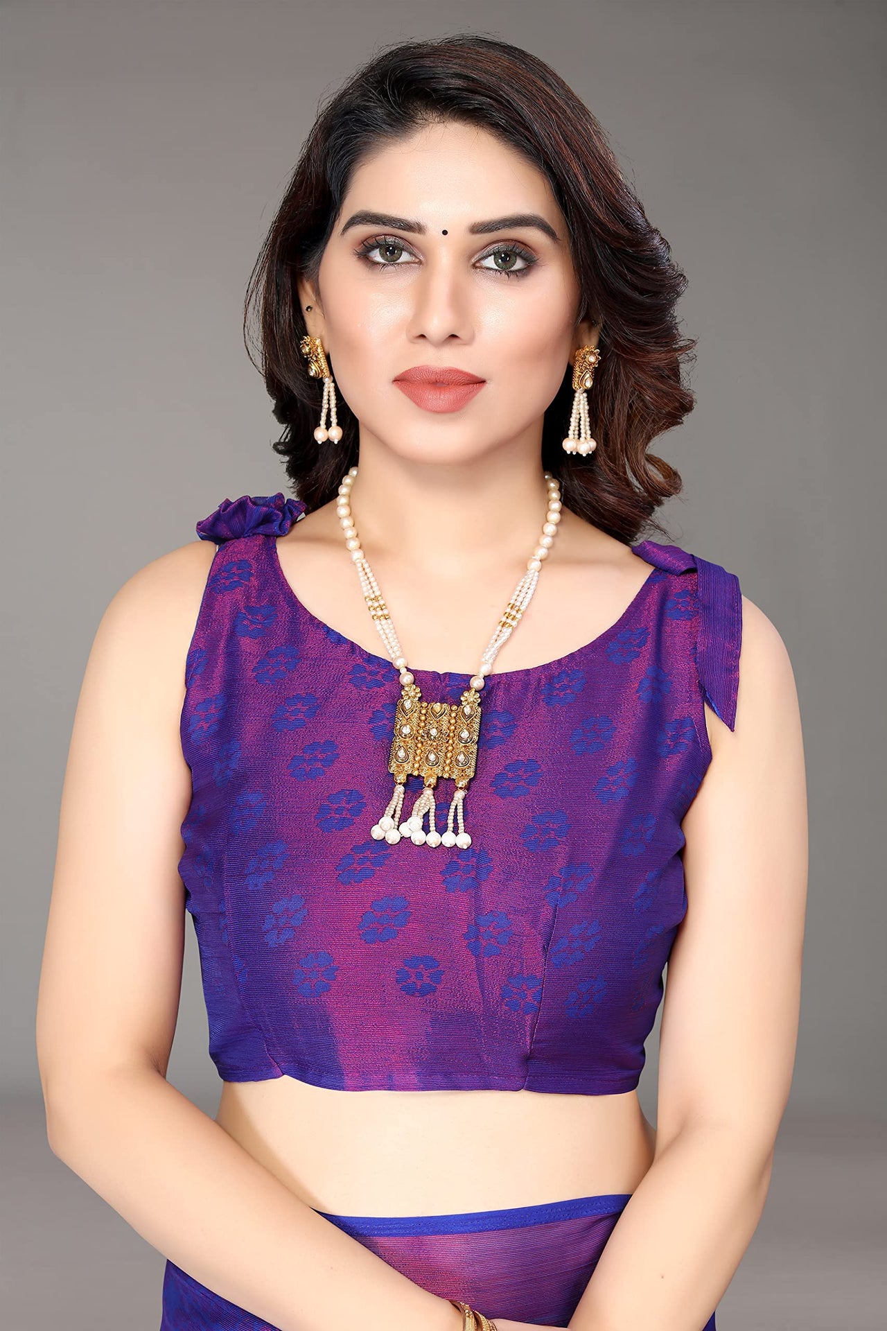 Winza Designer Women's Chiffon Brasso Printed Saree with Blouse Piece (WDP Brasso Malini W)