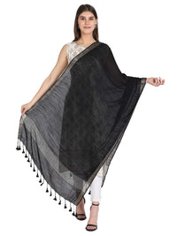 THE WEAVE TRAVELLER Women's Solid Cotton Blend Dupatta