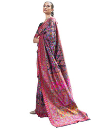 AKHILAM Women's Banarasi Cotton Blend Saree With Blouse Piece
