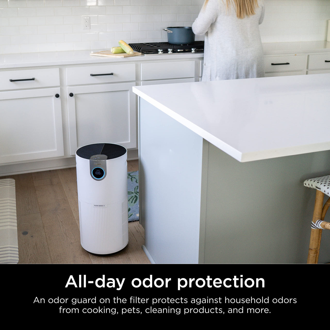 Shark Air Purifier for Home, Office, and Bedroom, Clean Sense Technology, HEPA Air Filter, 1200 Sq Ft, Captures 99.98% of Particles, Pet Dander, Pollutants, Dust, Smoke, Allergens & Smells, HP202 Black 1200 Sq. Ft.