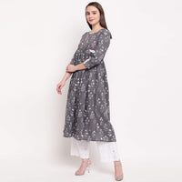 Vbuyz Women's Floral Print Anarkali Cotton Kurti(VF-KU-591-592)