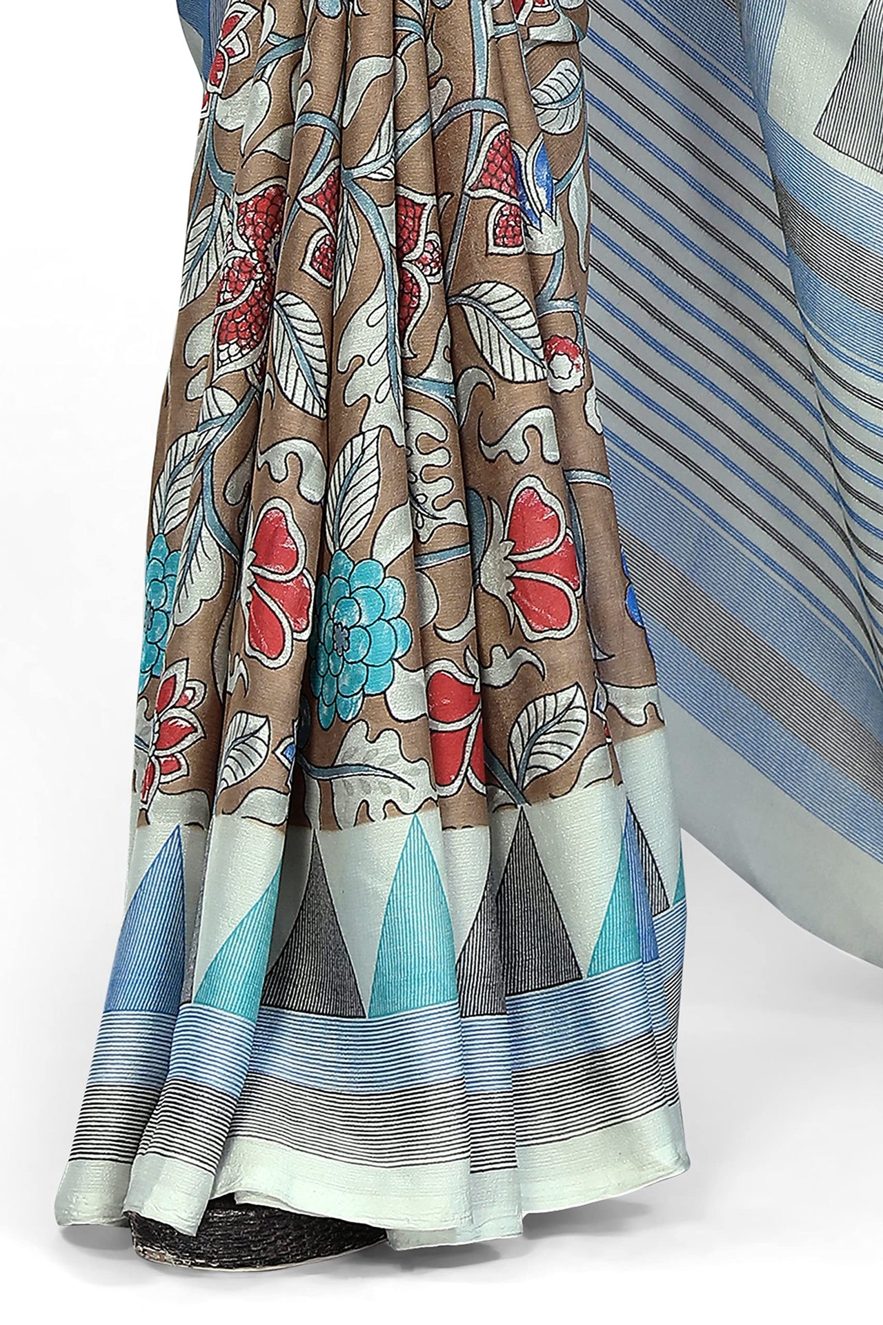 MIRCHI FASHION Women's Stylish Chiffon Floral and Geometric Printed Saree with Blouse Piece