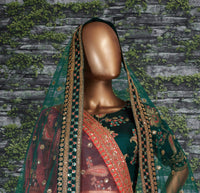 Zeel Clothing Women's Silk Semi-Stitched Lehenga Choli (7034-Wedding-Bridal-Latest-New; Free)
