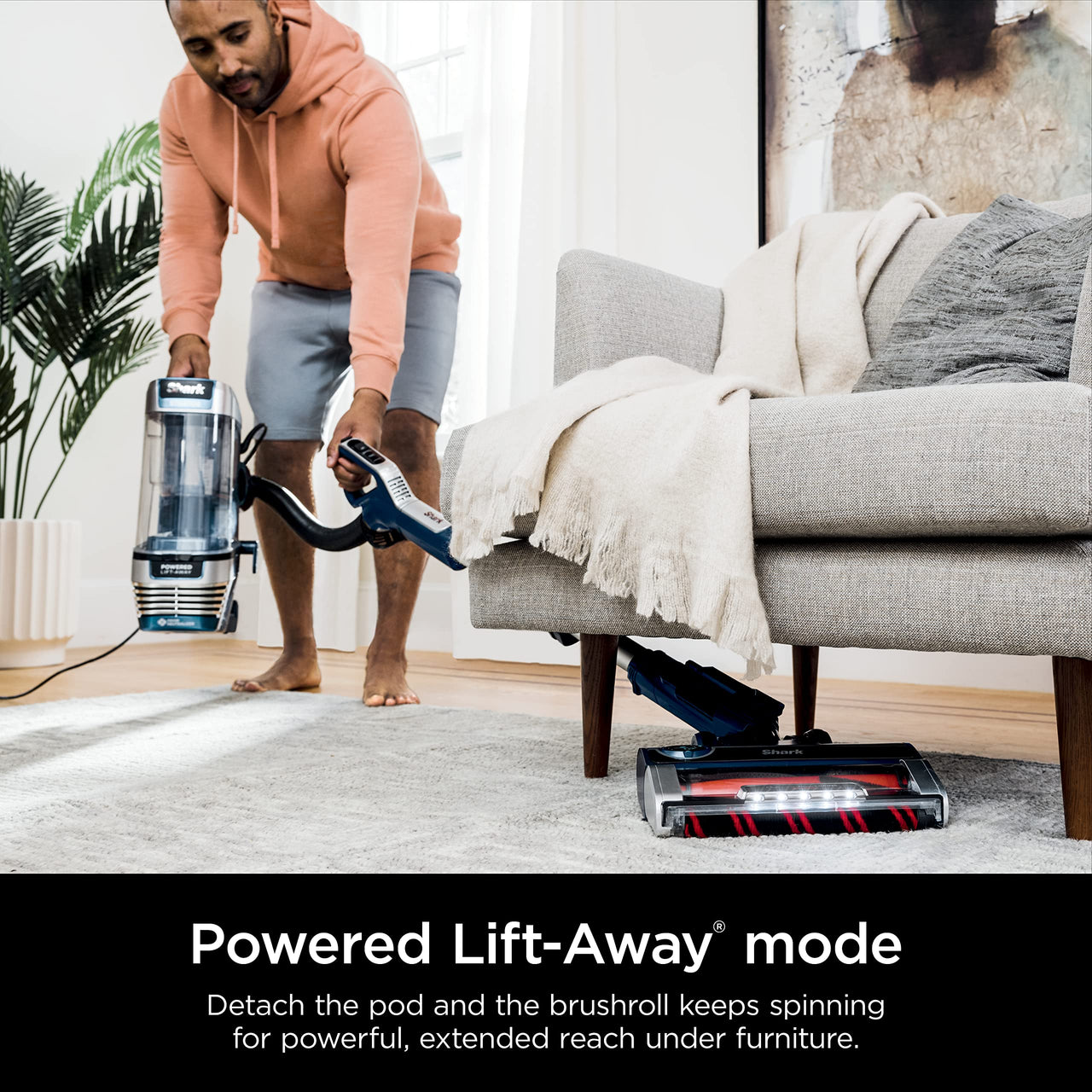 Shark POWERDETECT Upright Vacuum Cleaner with HEPA Filter, Heavy Duty Vacuum with Powerful Suction for Pet Hair Pickup, DuoClean Technology, Powered Lift-Away, Ideal for Carpets & Hardfloors, AZ4002 AZ4002 PowerDetect w/ Odor Neutralizer