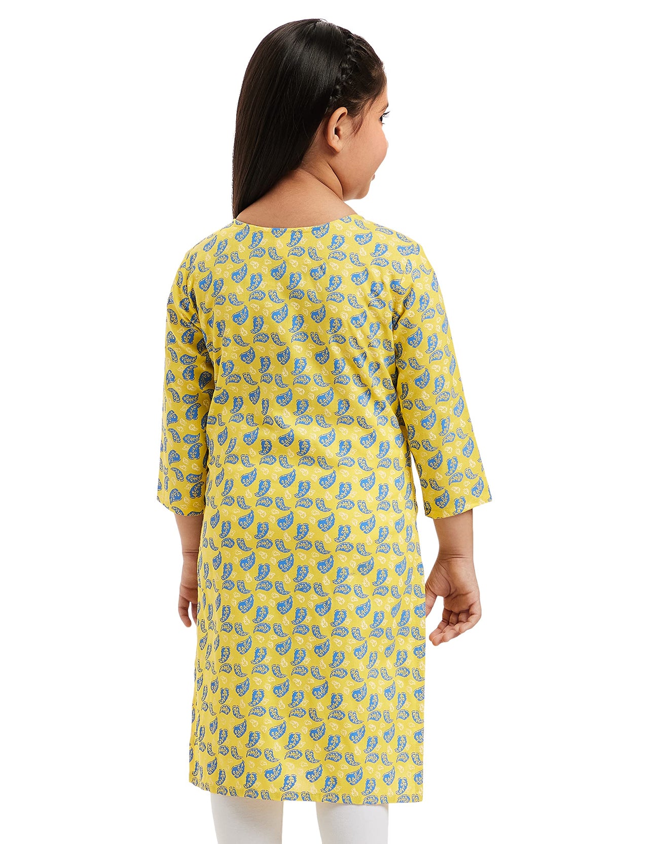 Amazon Brand - Jam & Honey Girl's Cotton Regular Short Kurti PEACH 2 2 Years-3 Years