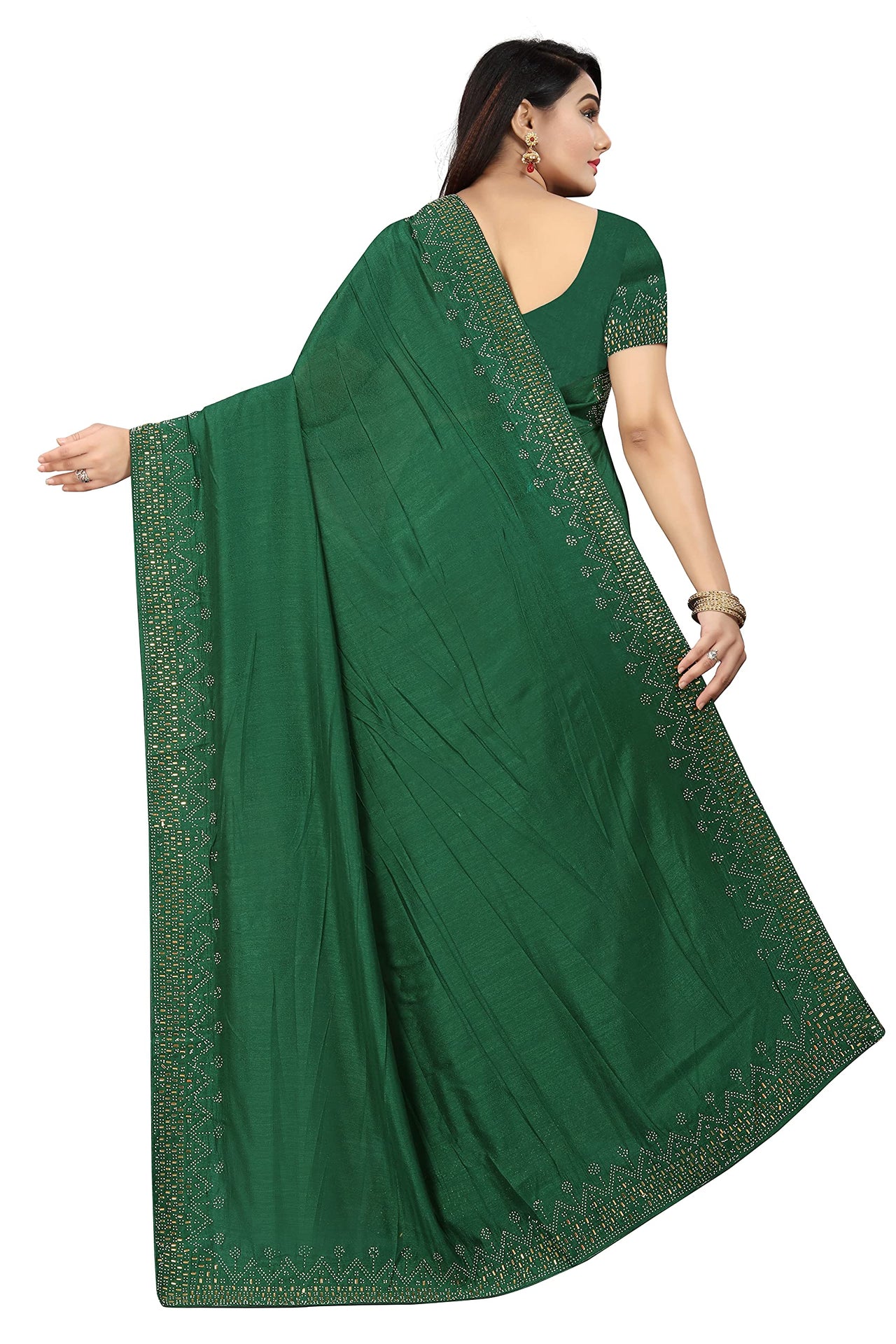 PUNYATHA CREATION Women's & Girl's Chanderi Chanderi Saree With Blouse Piece