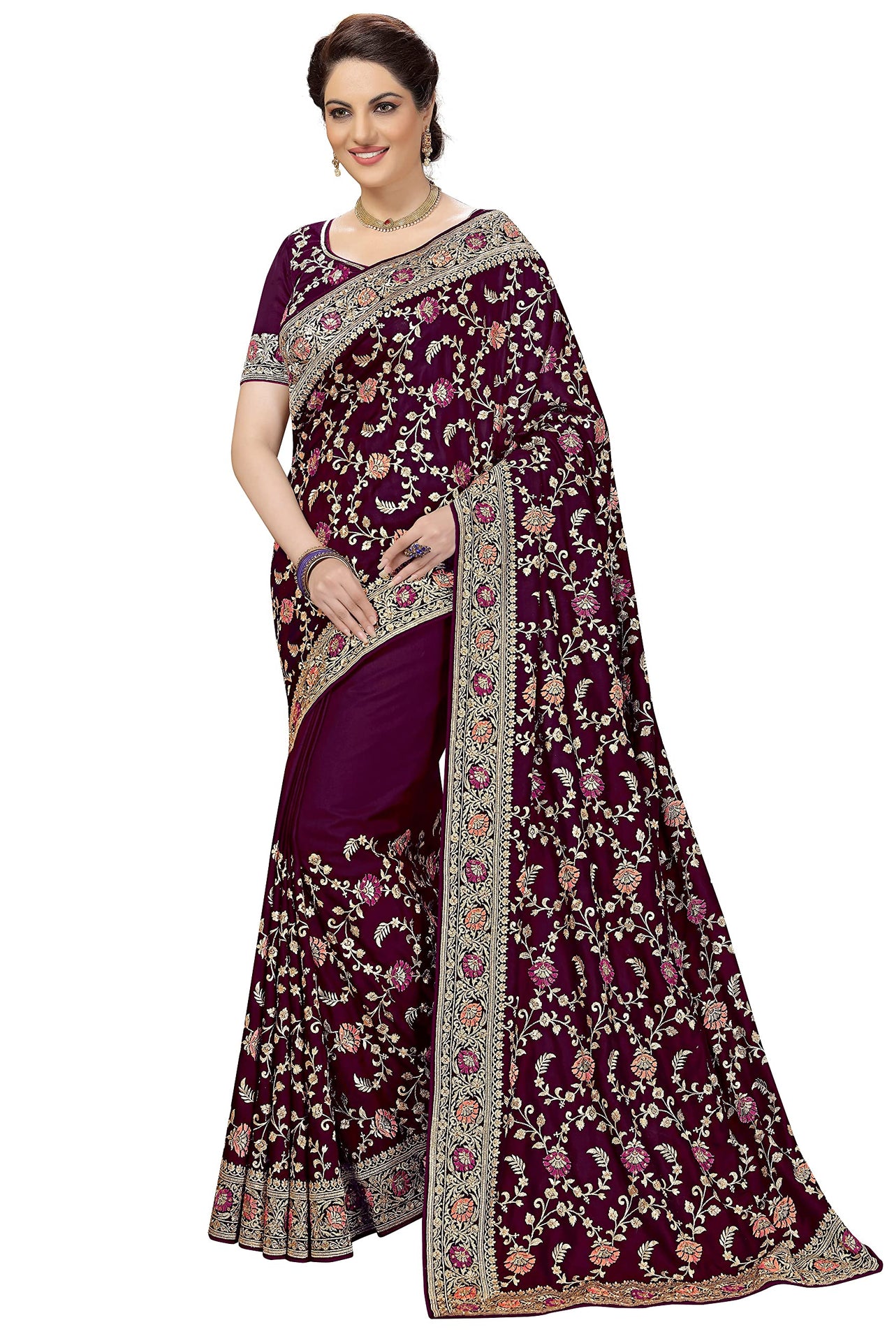 PANASH TRENDS Women's Banarasi Barfi Silk Saree With Blouse Piece