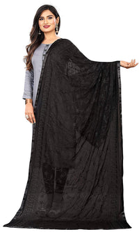 AKSHAR LLC Miss India Women's Chiffon Dupatta With Karachi Embroidery Work