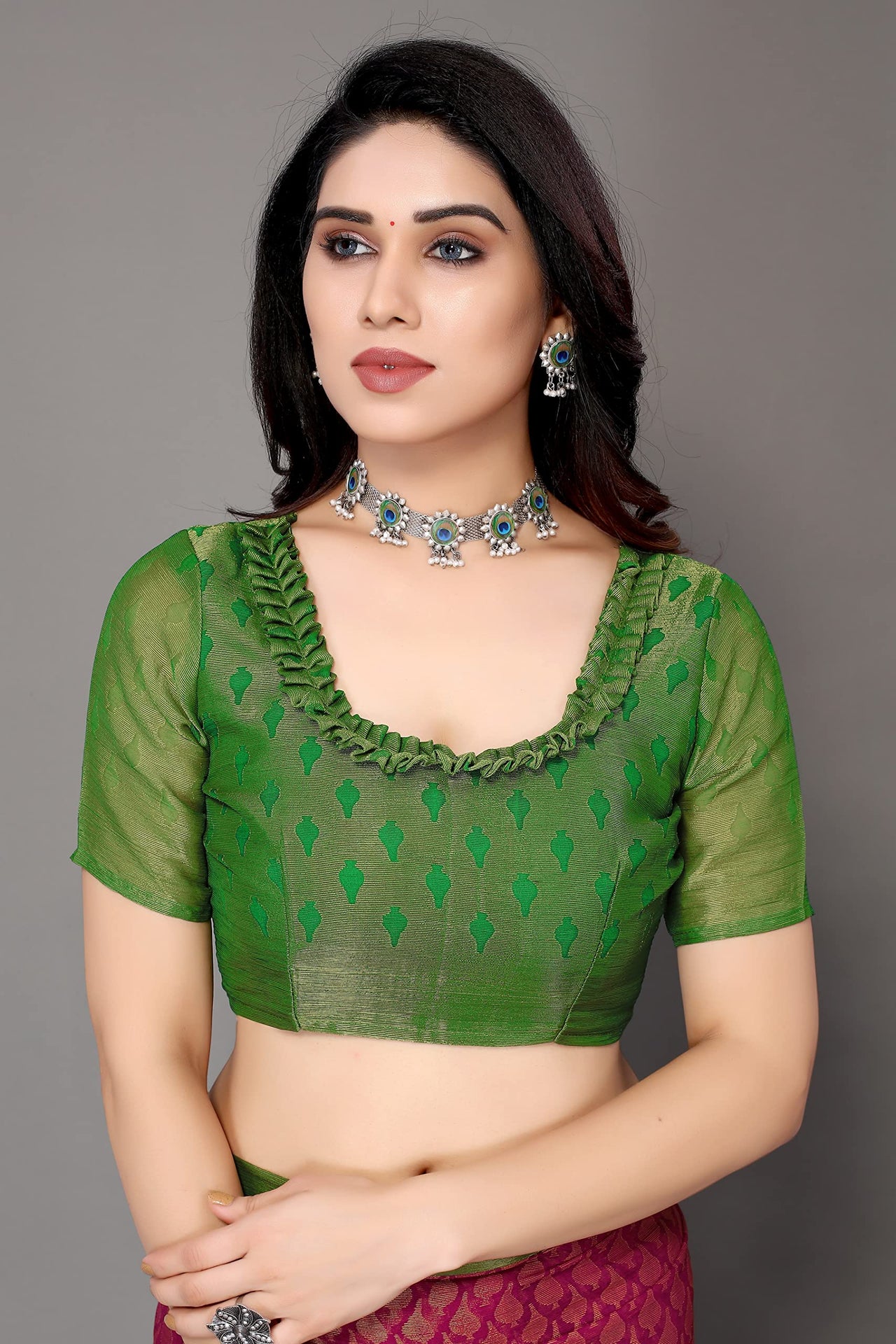 Winza Designer Women's Chiffon Brasso Floral Printed Saree with Blouse Piece