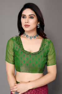 Winza Designer Women's Chiffon Brasso Floral Printed Saree with Blouse Piece