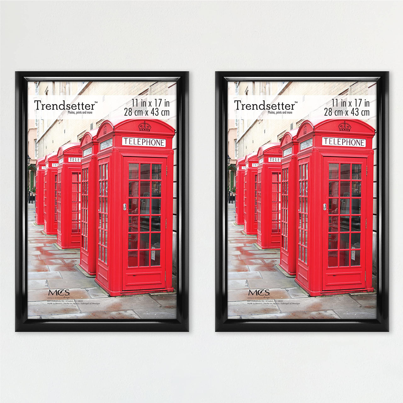 MCS Trendsetter 20x28 Poster Frame Black High-Gloss, Vertical & Horizontal Wall Hanging Large Picture Frame for Photos, Posters & Art Prints (1-Pack) 20 x 28 in Single