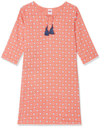 Amazon Brand - Jam & Honey Girl's Cotton Regular Short Kurti PEACH 2 2 Years-3 Years