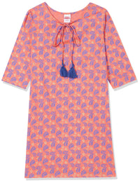 Amazon Brand - Jam & Honey Girl's Cotton Regular Short Kurti PEACH 2 2 Years-3 Years