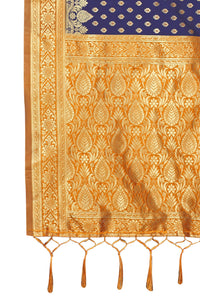 AKHILAM Women's Banarasi silk woven Design Saree with Unstitched Blouse Piece(GNG220_QL_Parent)