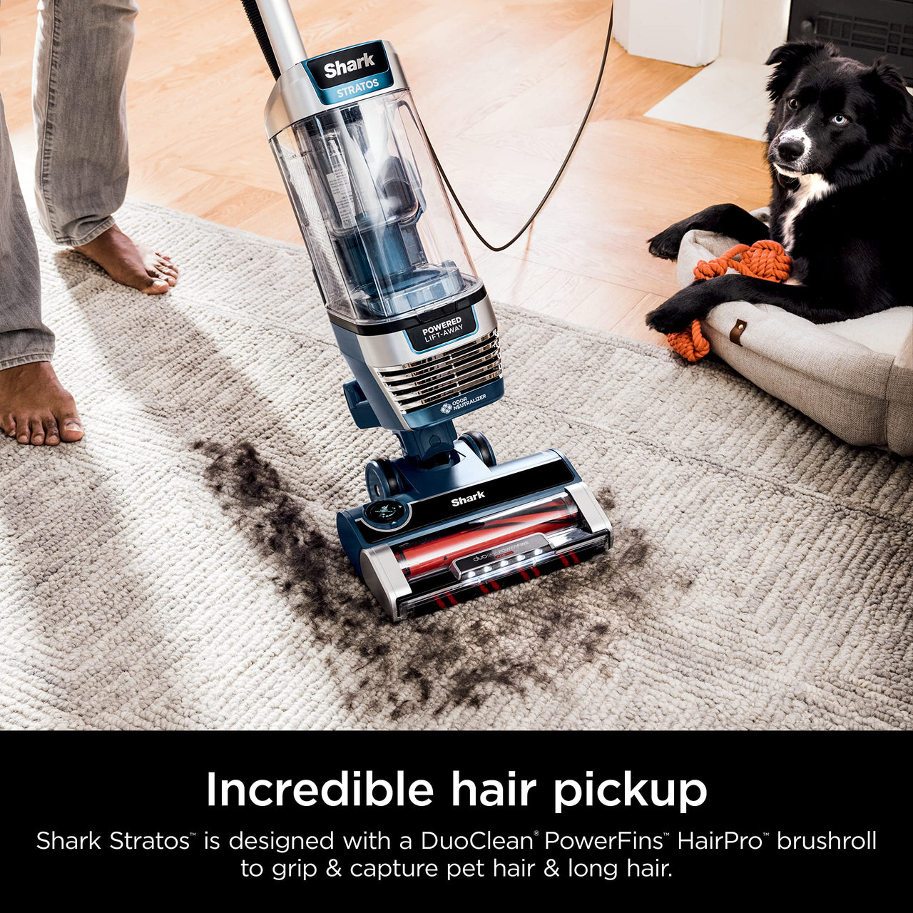 Shark POWERDETECT Upright Vacuum Cleaner with HEPA Filter, Heavy Duty Vacuum with Powerful Suction for Pet Hair Pickup, DuoClean Technology, Powered Lift-Away, Ideal for Carpets & Hardfloors, AZ4002 AZ4002 PowerDetect w/ Odor Neutralizer