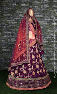 Zeel Clothing Women's Silk Semi-Stitched Lehenga Choli (7034-Wedding-Bridal-Latest-New; Free)