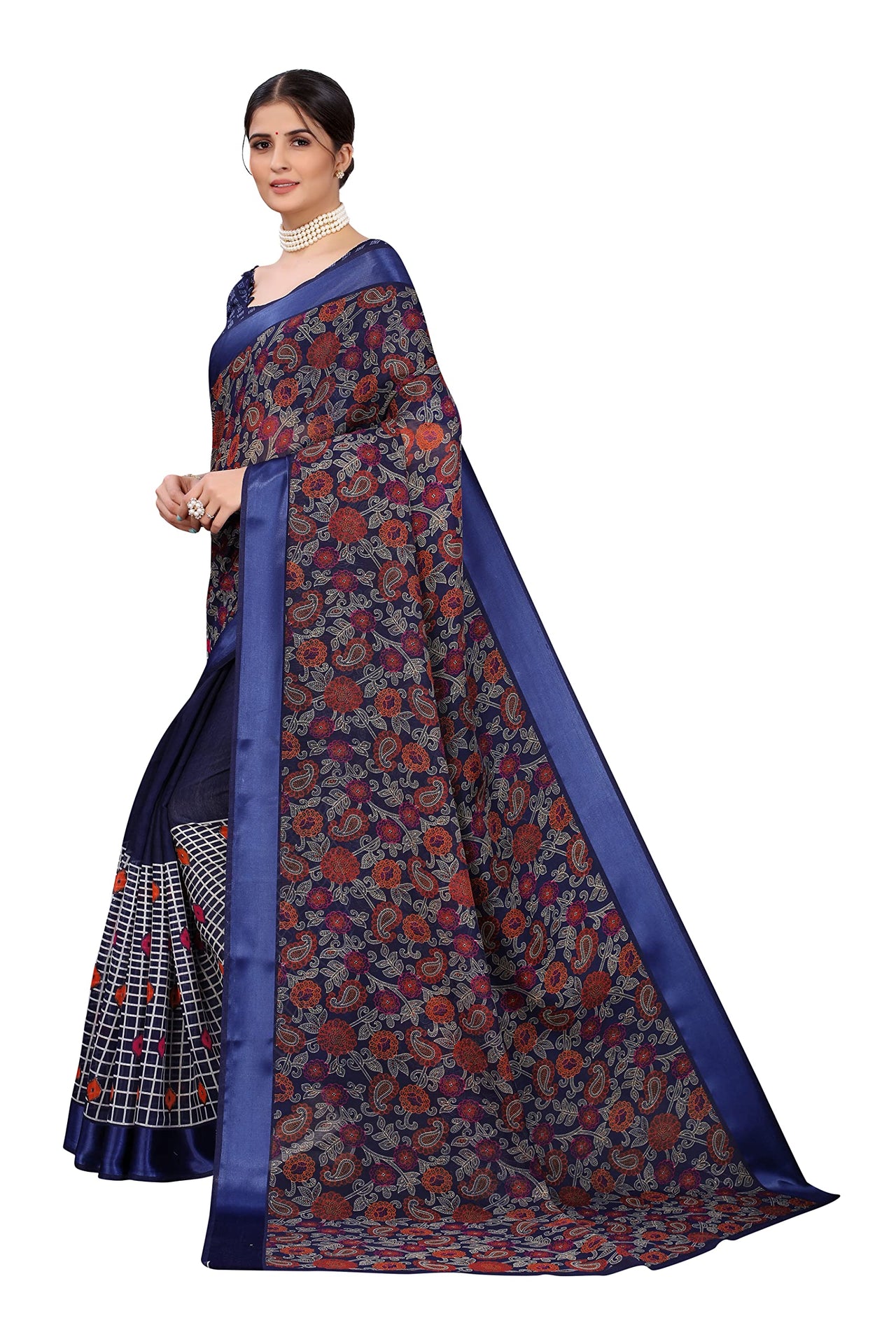 Yashika Women's Linen Saree Maroon