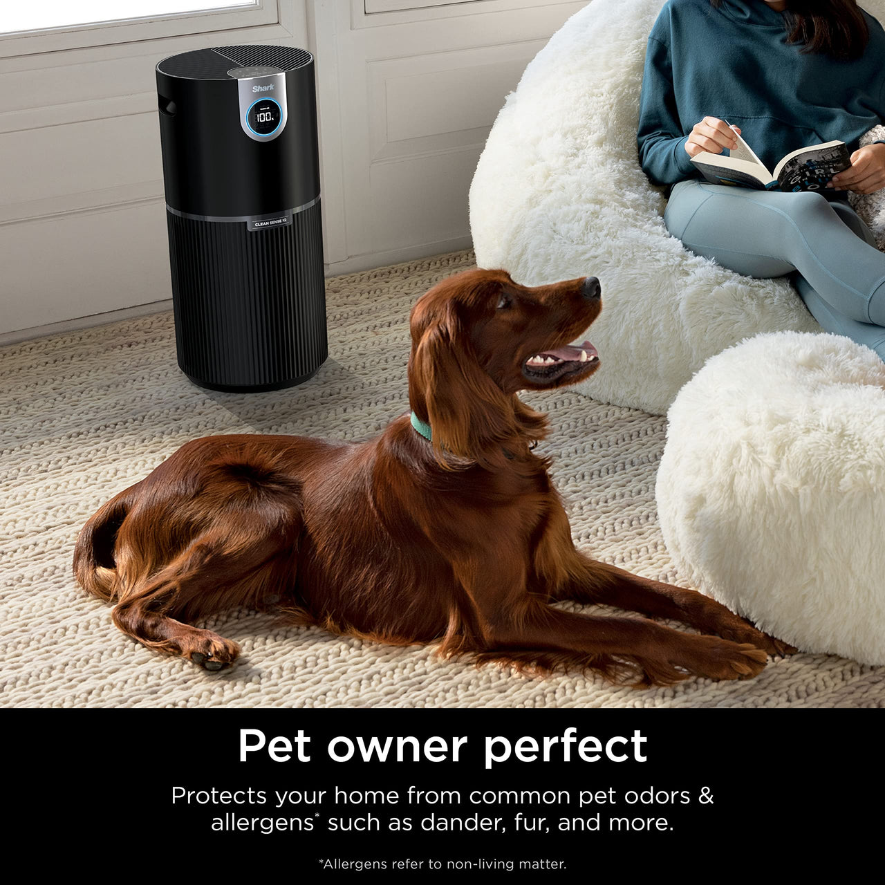 Shark Air Purifier for Home, Office, and Bedroom, Clean Sense Technology, HEPA Air Filter, 1200 Sq Ft, Captures 99.98% of Particles, Pet Dander, Pollutants, Dust, Smoke, Allergens & Smells, HP202 Black 1200 Sq. Ft.