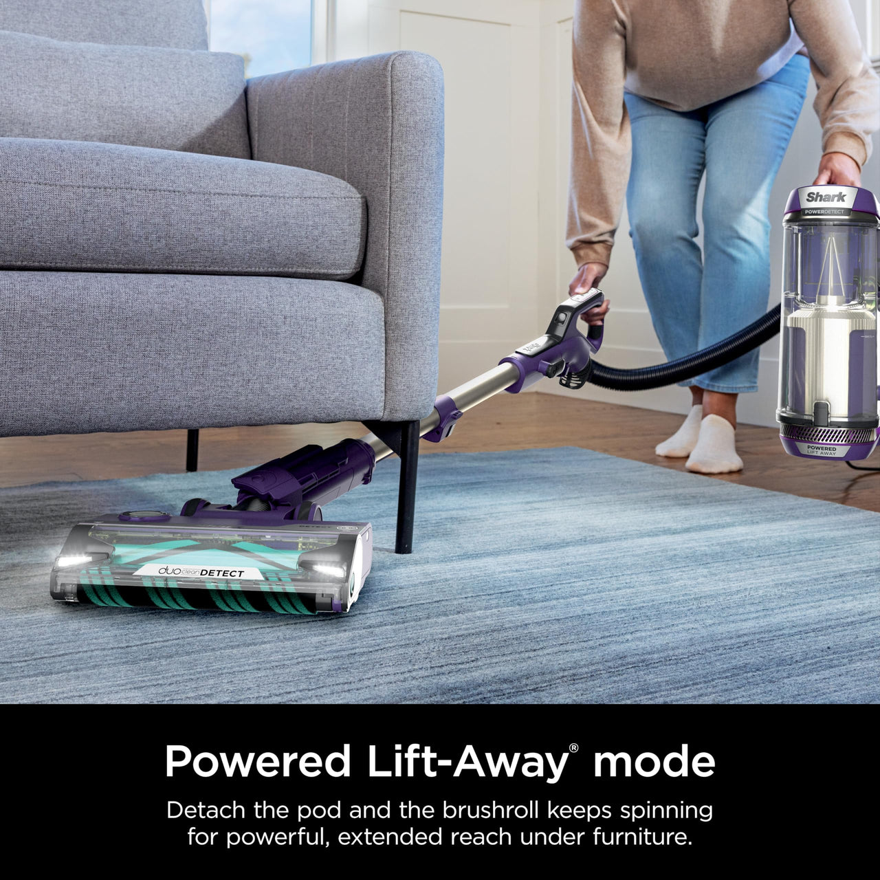 Shark POWERDETECT Upright Vacuum Cleaner with HEPA Filter, Heavy Duty Vacuum with Powerful Suction for Pet Hair Pickup, DuoClean Technology, Powered Lift-Away, Ideal for Carpets & Hardfloors, AZ4002 AZ4002 PowerDetect w/ Odor Neutralizer