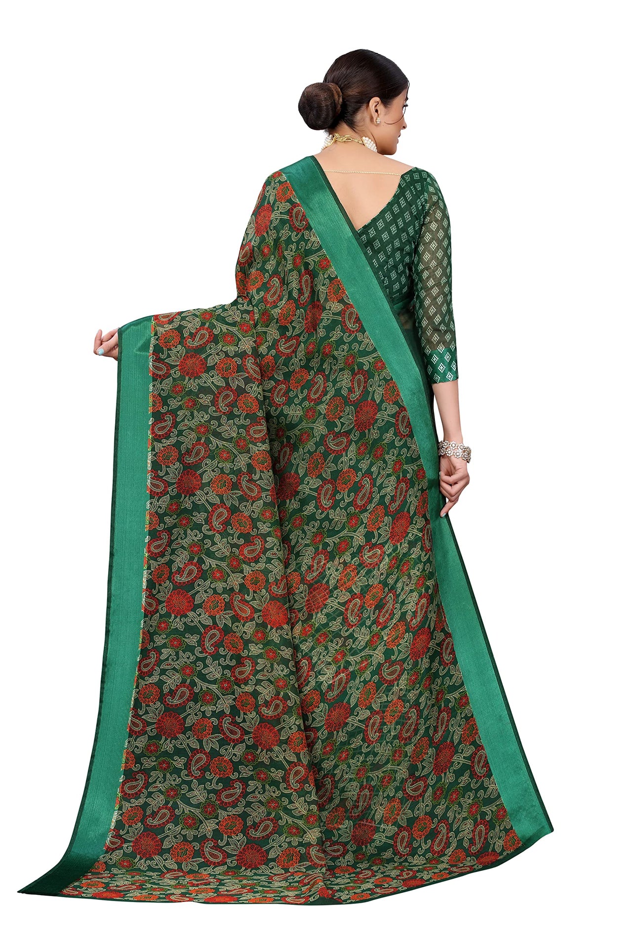 Yashika Women's Linen Saree Maroon