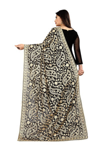 AKSHAR LLC Women's Embroidered Chiffon Dupatta