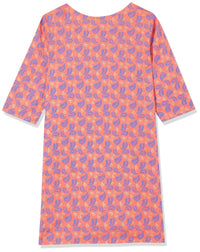 Amazon Brand - Jam & Honey Girl's Cotton Regular Short Kurti PEACH 2 2 Years-3 Years